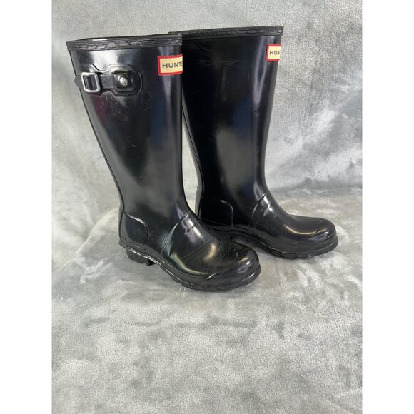 Hunter Boots Girl's size 2 Black Knee-High Rain Boots - Picture 8 of 11